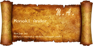 Monoki Andor névjegykártya
